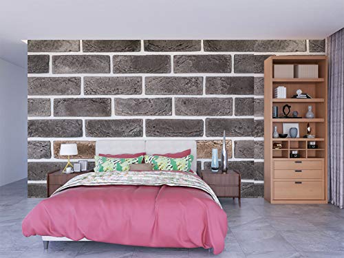 Image of DWELLSINDIA Brown Grey Bricks Self Adhesive Wallpaper, Waterproof, Scratch Resistant, Laminated (41cm x 244cm, Multicolour)