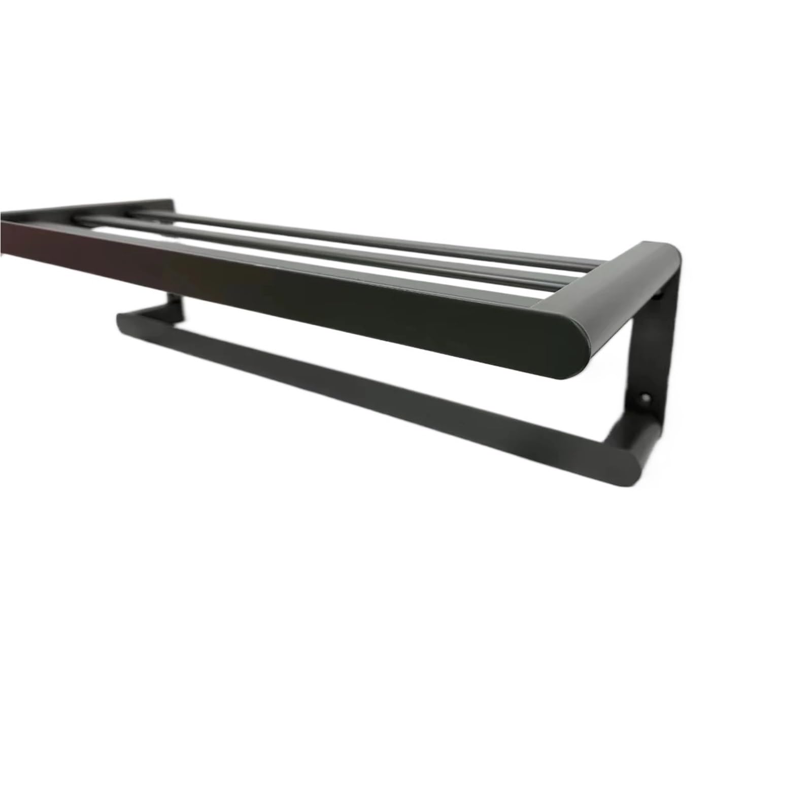 Double-layer Space Aluminum Alloy Bathroom Bath Towel Rack/double-rod Rod for Bathroom(Grey A)