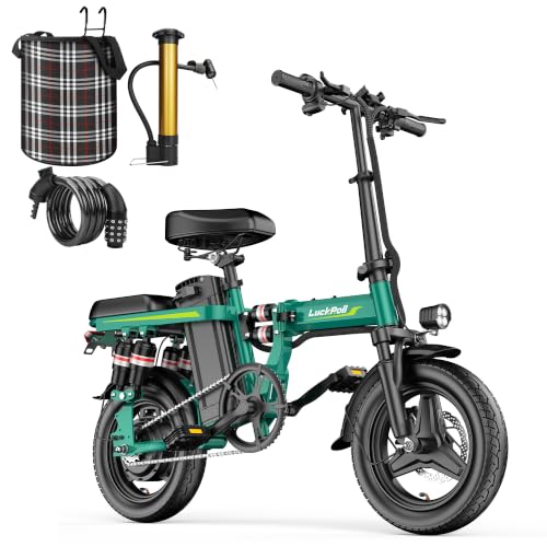 Image of Lightweight Folding Mini Electric Bike for Adults-14 Inch Electric Bicycles Ebike,2000W /1000W, 40 /28MPH,52V 25Ah & 48V 13Ah,50-80 Mile Long-Range, Removable Battery