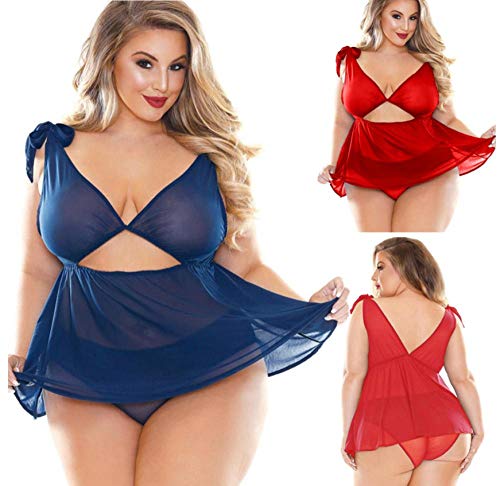 Sexy Lingerie Dameslingerie Vrouwen Plus Size Sexy Lingerie Nachthemd Beha Kanten Rok Diepe V Transparante Strik Bandjes Erotische Dames - Image 5