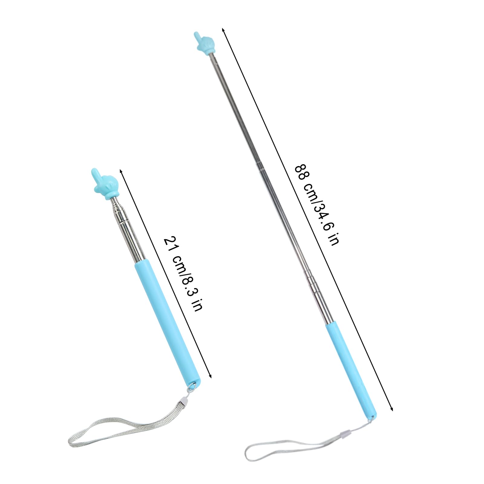 5 Punteros Extensibles De Acero Inoxidable Para Profesores - Longitud Ajustable 21-68 Cm, Colores Vibrantes