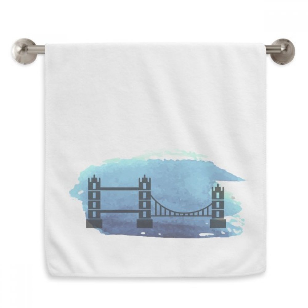 Serviette Tower Bridge Londres en éponge blanche absorbante et douce