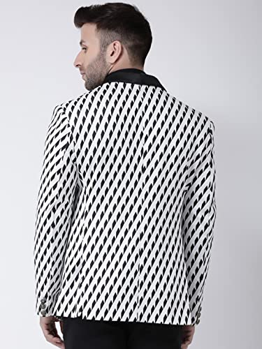 Image of hangup Regular Blazer for Men, Color White, Size 36 (New D115TuxedoBlazer)