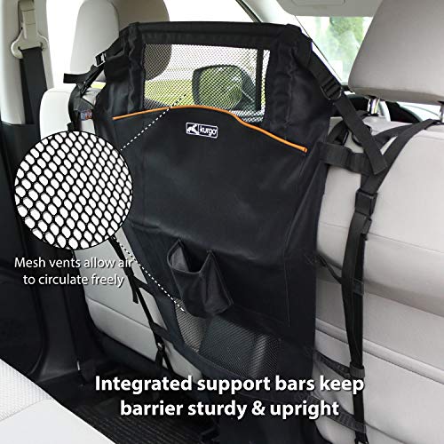 Kurgo Backseat Dog Barrier For Cars & Suv, Automotive Pet Barrier, Backseat Barrier For Dogs, Reduce Distractions While Driving, Mesh Opening, Easy Installation, Storage Pockets, Universal Fit Black Medium #TOP2