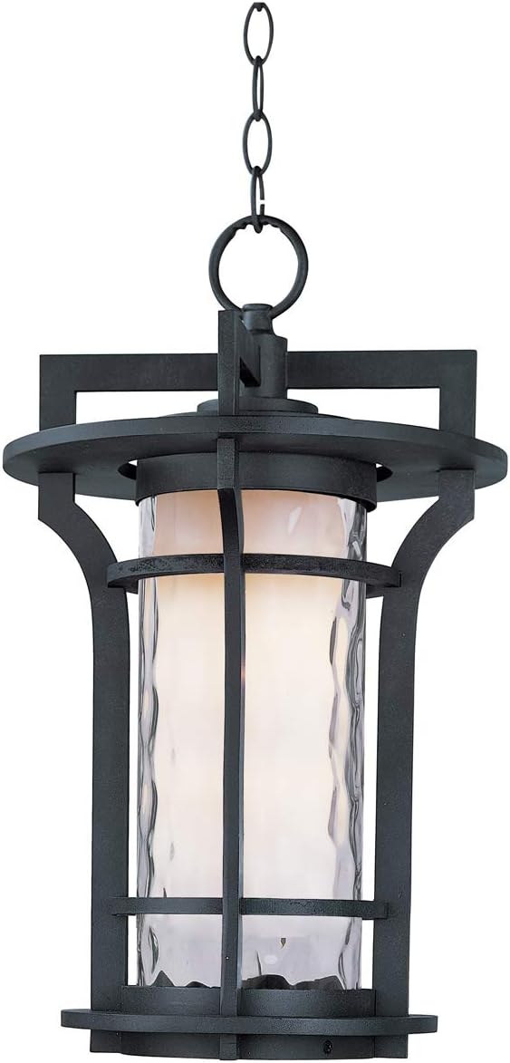 Maxim Lighting Oakville 1-Light Outdoor Hanging Light | Black Oxide Finish | Mediterranean Outdoor Light Fixture | Ideal for Porches & Covered Entryways | Home Decor Light Fixture | 30488WGBO