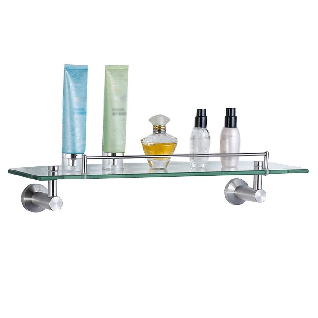 Estante de vidrio premium para baño con acabado níquel cepillado y cristal templado elegante