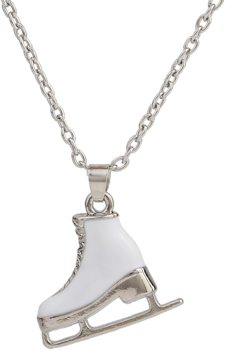 Ice Skate Necklace for Girls Ice Skating Charm Necklace Exquisite Figure Skating Accessories for Girls Gifts, Stainless Steel, not-applicable