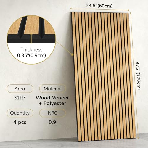 Image of TONOR Large Acoustic Panels Self Adhesive-4 Pack 47.2 inch X 23.6 inch X 0.35 inch