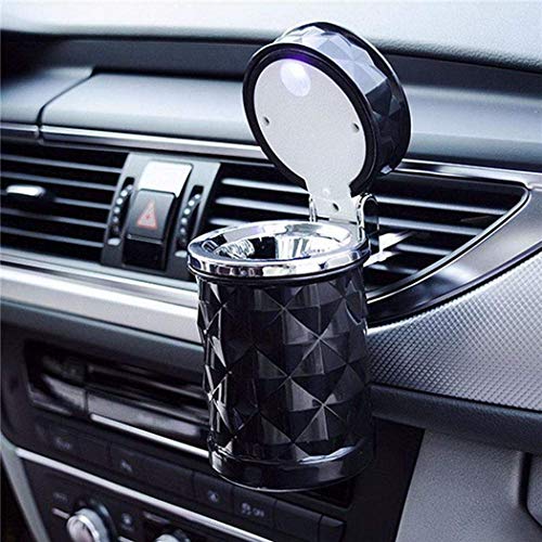 Image of Oshotto Fire Proof Car Portable Diamond Design Ashtray Compatible with Hyundai Creta 2020-2021 (Black)