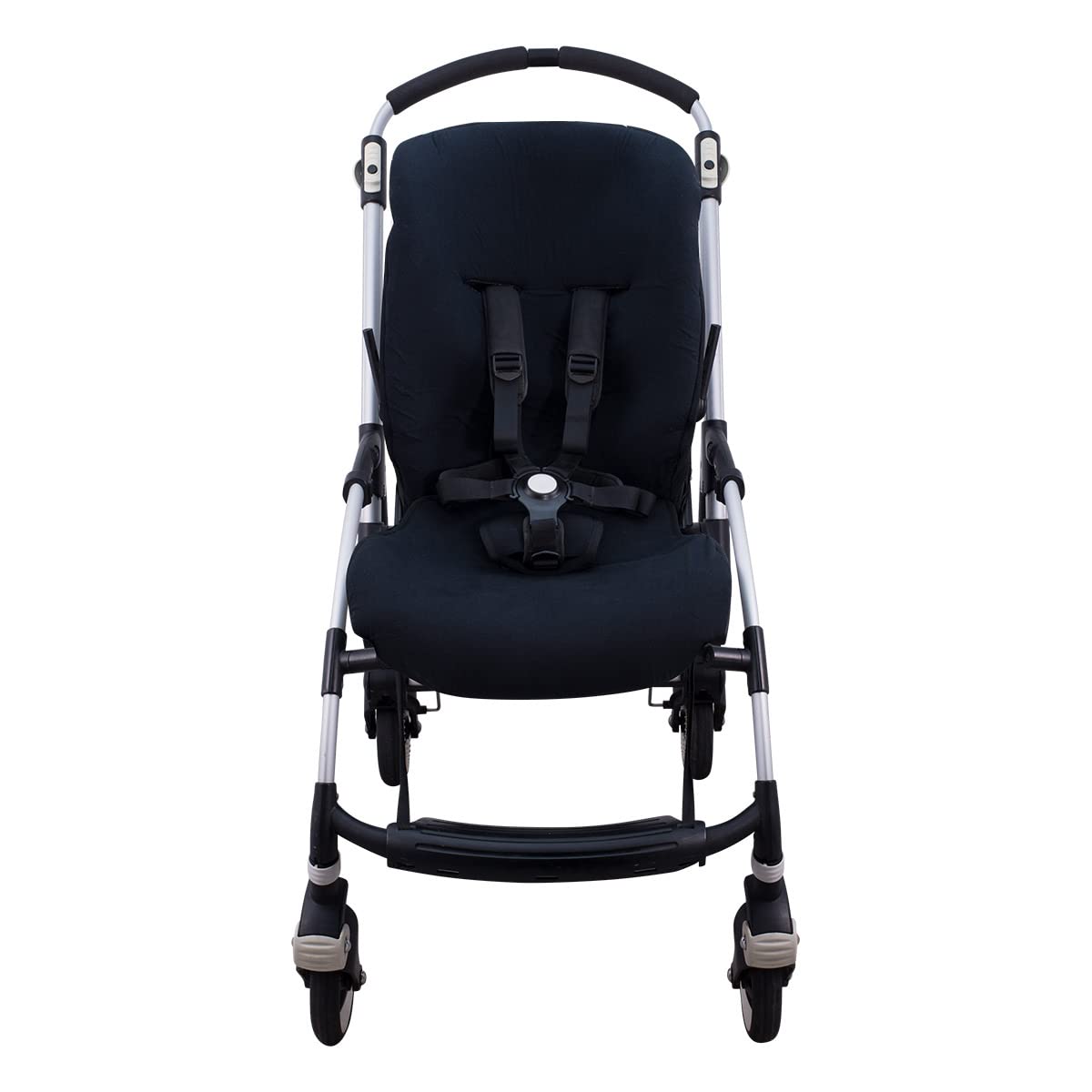 JYOKO KIDS colchoneta para silla de paseo y cochecito de bebé compatible con Bugaboo Bee 3, Bee Plus, Bee 5, elaborada en tejido de algodón + espuma y técnico transpirable (Black Series)