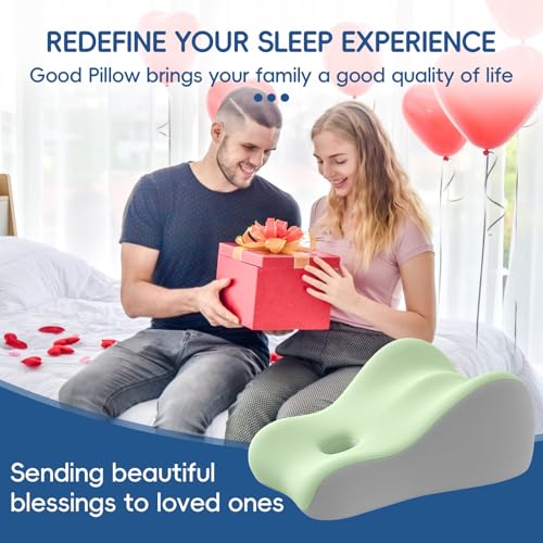 Image of Latex Comfort Pillow for Adults | Supportive Cushion for Pregnancy, Relaxation & Couples | All-Purpose Sleeping & Lounging Pillow with Washable Cover-Green