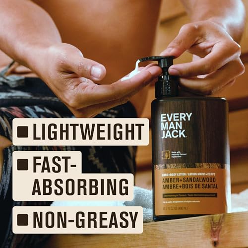 Image of Every Man Jack Men's Hand & Body Lotion Bundle, Sandalwood & Cedar, 2pk