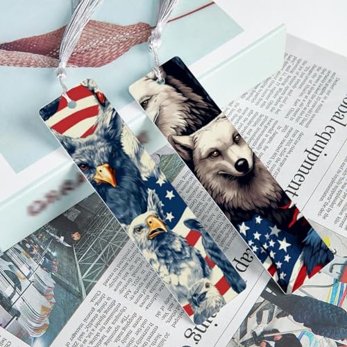 Marque-page animaux drapeau américain pour ne plus corner les pages des livres