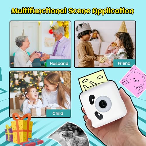 Image of vretti Sticker Printer, TP6S Print Pod Mini Printer, 300DPI Thermal Sticker Maker Machine, Portable Pocket Printers with 1Roll Paper for Photos, Study Graphics, Notes, Journal, DIY, Gift Blessings