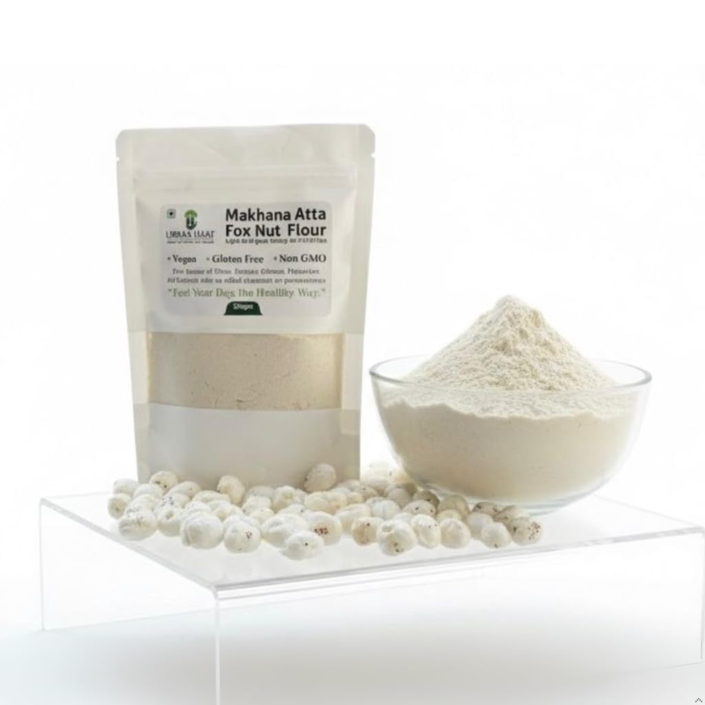URBAN HAAT Organic Makhana Powder 250 gm/Foxnut Flour/makhana atta/makhana aata Gluten free in Vacuum Pack