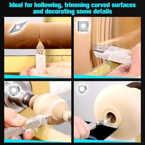 SPEEDWOX 12 Pieces Tungsten Carbide Cutters Inserts Set for Wood Lathe Turning Tools Include 11mm Square with Radius,12mm and 8.9mm Round,31mm 10mm Diamond with Sharp Point, 12 Pieces Screws 4 SPEEDWOX 12 Pieces Tungsten Carbide Cutters Inserts Set for Wood Lathe Turning Tools Include 11mm Square with Radius,12mm and 8.9mm Round,31mm 10mm Diamond with Sharp Point, 12 Pieces Screws - Image 4