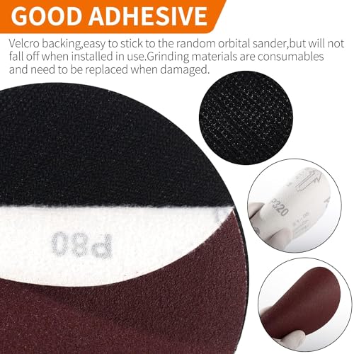 Pomsare Upgraded 80PCS Angle Grinder Sanding Discs with Drill Sanding Attachment - Image 4