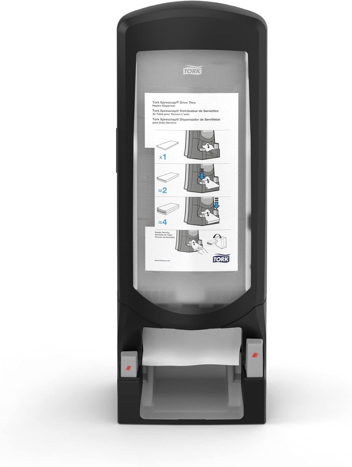 Xpressnap Push-Button Drive-Thru Napkin Dispenser Black N4, Fast Service at QSR Restaurants, Signature Range, 25" x 9.0" x 10", 6532000