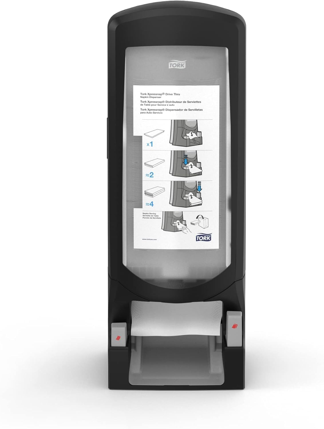 Xpressnap Push-Button Drive-Thru Napkin Dispenser Black N4, Fast Service at QSR Restaurants, Signature Range, 25" x 9.0" x 10", 6532000