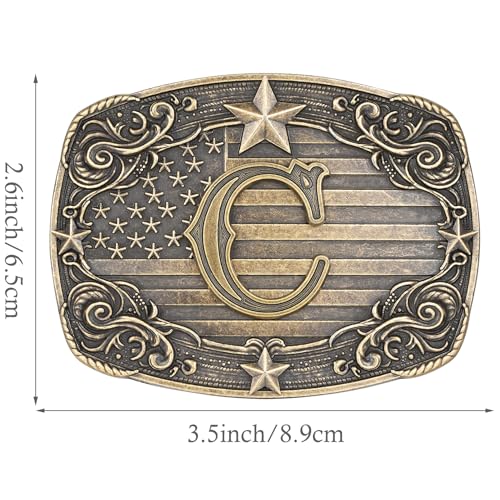 Image of Western Belt Buckle for Men Women Initial Letter A to Z Cowboy Belt Buckle Texas Buckle hebillas vaqueras para hombre