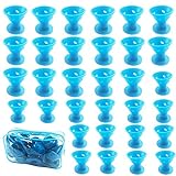 30 PCS Blue Hair Care Rollers Hair Curlers Silicone No Clip Hair Style Rollers Soft Magic DIY Curling Hairstyle Tools Hair Accessories