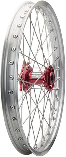 Tusk Impact - Rueda completa para Honda CR250R 2002-2007 (21 x 1,60), color plateado y buje rojo