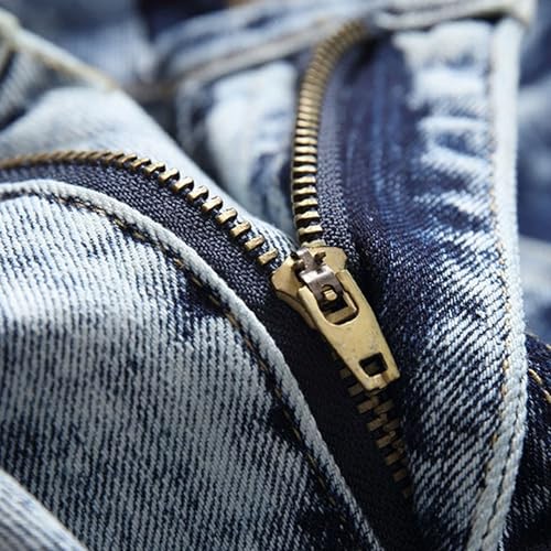 Men's Vintage Straight Leg Pant Two Tone Patchwork Denim Pants Slim Fit Straight Leg Jeans3