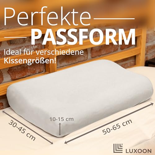 Luxoon Kissenbezug für Gesundheitskissen – 95% Baumwolle / 5% Elasthan, Atmungsaktiv und Hautfreundlich, Waschbar, Für Komfort und Hygiene 2er Pack 30-45 x 50-65 cm, Weiß