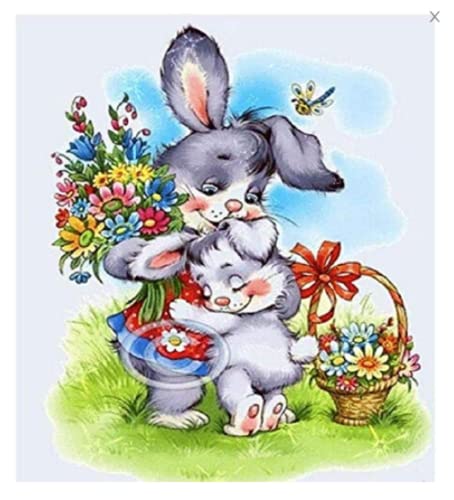 Amdieu Rompecabezas de 5000 Piezas Los Dos Conejos más Hermosos Cada Pieza está estrechamente conectada