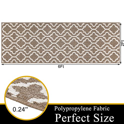Vaukki Extra Large Indoor Doormat Runner Rug, Washable Modern Kitchen Runner Rug, Non Slip Entryway Rug Runner, Entrance Mat For Hallway, Bedroom, Kitchen And Laundry Room (2'X6', Coffee) #TOP6