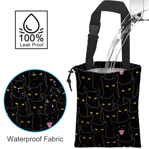 Image of Car Trash Bag Hanging Black Cats Car Trash Can Waterproof Garbage Bag Hanging for Car Back Seat
