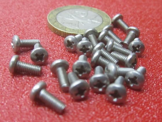 18-8 Stainless Steel Pan Head Phillips Machine Screws, FT, 3-56 Thread Size x 1/4" Length, 100 Pcs
