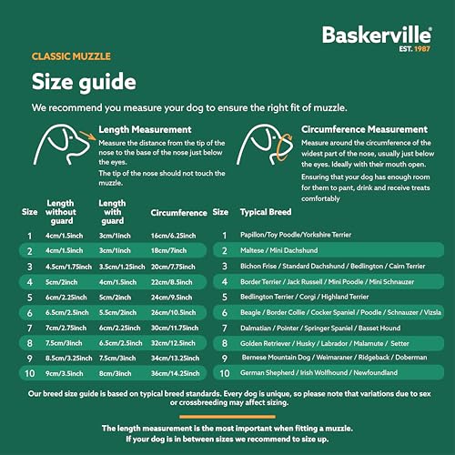 Image of Baskerville Classic Basket Muzzle - Dog can Pant and Drink, Prevents Biting and Food Waste Scavenging, Strong TPR, Ideal for Longer Nosed Dogs, Breathable Dog Training Muzzle for Medium Dogs (Size 6) | Dog can Pant and Drink, Prevents Biting and Food Waste Scavenging, Strong TPR, Ideal for Longer Nosed Medium Dogs