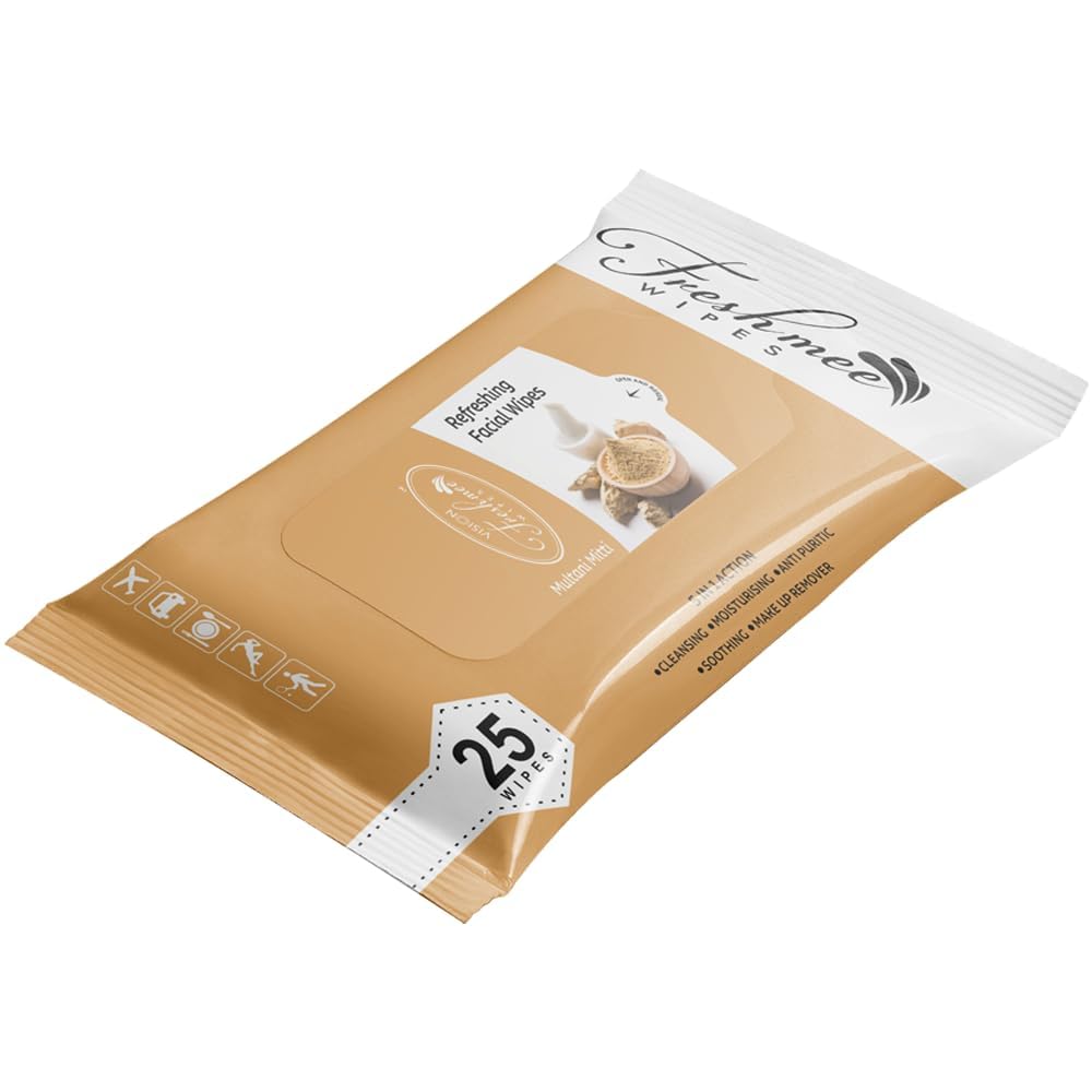 SHISHI Freshmee Refreshing Skin Cleansing Facial Wipes 25 Wipes | Instantly Removes Waterproof Mascara, Make-Up & Dirt | Super Soft Face Wipes with Gentle Cleansers (Multani Mitti)-image-22