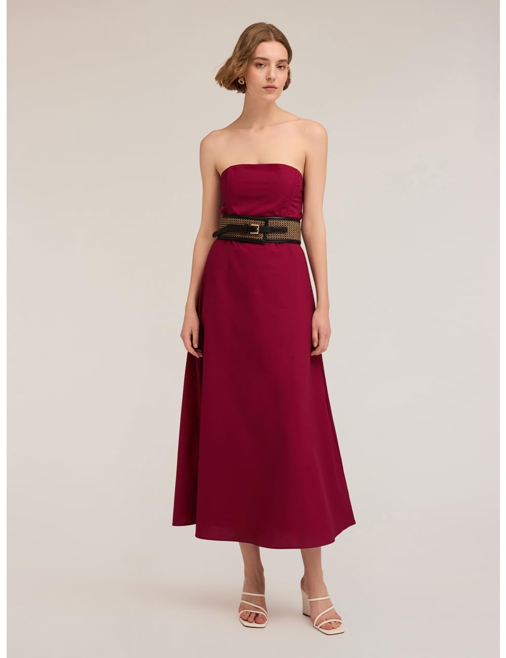 Motivi: Vestito Bustier in Popeline Stagione Primavera Estate 2025.