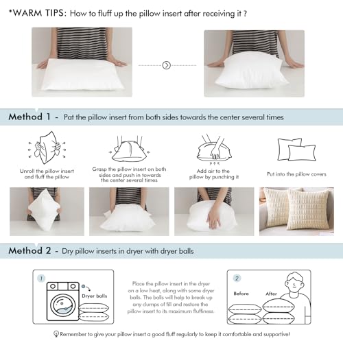 Image of MIULEE 17x17 Inch Throw Pillow Insert for Couch Sofa Bed | Premium Virgin Filling, Soft Brushed Fabric, Decorative Pillow, Lumbar Back and Neck Support