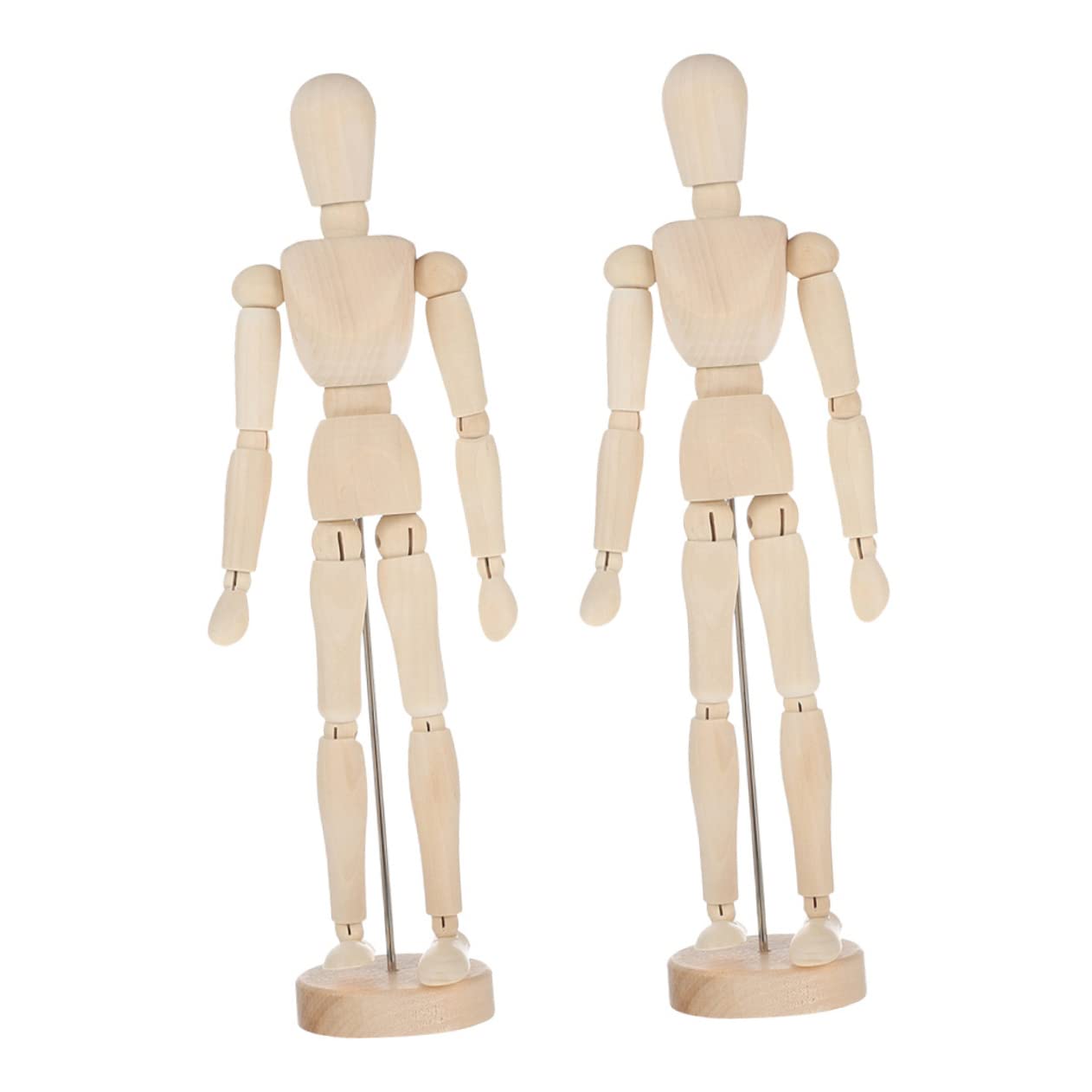 Gogogmee 2pcs Wooden Jointed Puppet Adornment Unicorn Puppet Hand Sculpture Decor for Adults