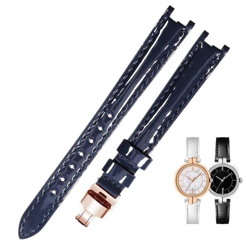 Bracelet montre cuir cranté Tissot 1853 Flamenco T094210 bleu