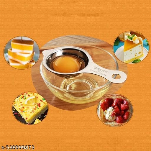 kenys (1pcs) Egg Yolk Separator Stainless Steel Professional Egg Strainer Spoon Separating Egg Divider Kitchen & Restaurant Baking Tool. 2