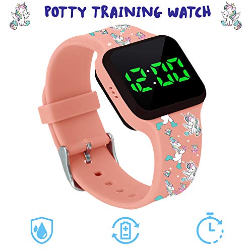 Potty Training Timer Watch with Flashing Lights and Music Tones - Water Resistant