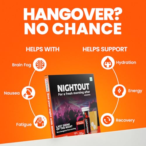 Image of Fast&Up NightOut | 4 Effervescent tabs | Instant Hangover Relief | Helps detoxify liver | Rapid hydration & energy | Helps prevent Hangover | Zero sugar | Orange Flavour