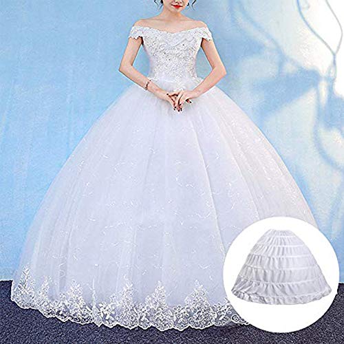 Full A-line 6 Hoop Floor-Length Bridal Dress Gown Slip Petticoat Women Long Ball Gown Crinoline2