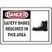 Accuform MPPE019VS, 10" x 14" Adhesive Vinyl Sign: "Safety Shoes Required in This Area", Pack of 15 pcs