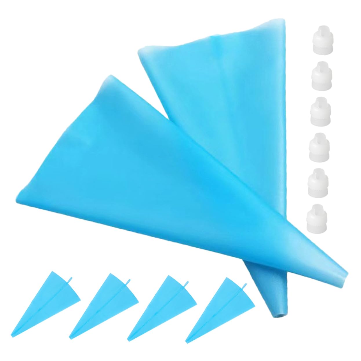 OUNONA 6 Sets Silicone Pastry Bags Couplers Set Reusable Cake Decorating Supplies Couplers Baking Tools For Cookie Icing Cupcake Frosting Cake Decoration