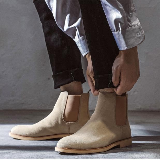 Men's Chelsea Boots Comfortable Suede Dress Boots Men's Non-Slip Fashionable Ankle Boots Casual4