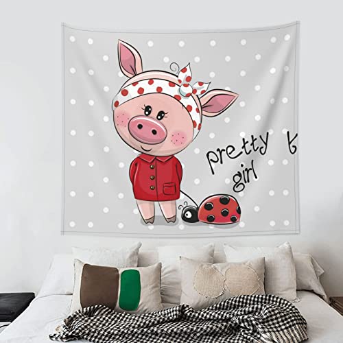 Tapisserie déco cochon rose pour masquer un mur blanc vide - 5