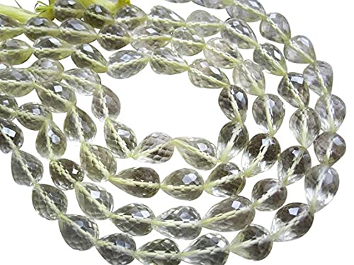 Perles briolettes az citron perles de pierre gemme jaune facettées LKBEADS