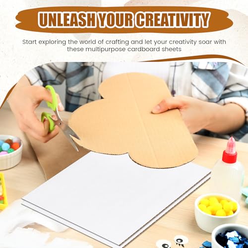Image of Feifeiya 15 Pack Corrugated Cardboard Sheets 24 x 36 Inch White Flat Craft Board Packaging Inserts Large Poster Board Signs for Shipping Packing Mailing Crafts, 0.07 Inch Thick