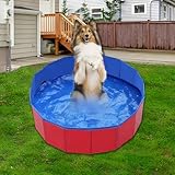 60x20cm Hundepool fur Kleine Hunde Hundebecken Faltbare Schwimmbecken Hund Planschbecken rutschfest Hundebadewanne Swimmingpool mit Ablassventil