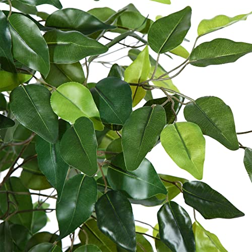 Kazeila 2 Pack Artificial Ficus Tree, 6Ft Fake Plastic Ficus Plant In Pot With Durable Plastic Trunk, Faux Plant For Home Decor Office House Living Room Indoor Outdoor #TOP2